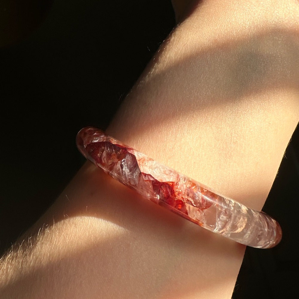 Clear Fire Quartz Bangle